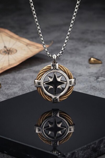 Prestige Polar Star Compass Necklace Stainless Steel Chain 902912