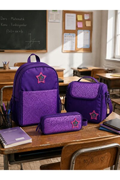 U.S. Polo Assn. School Backpack Glitter Travel Daily Bag Lunch Bag Pen Holder...