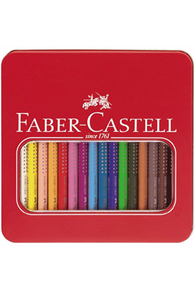 Faber Castell Set creioane colorate Faber-Castell Jumbo Grip în cutie metalic...