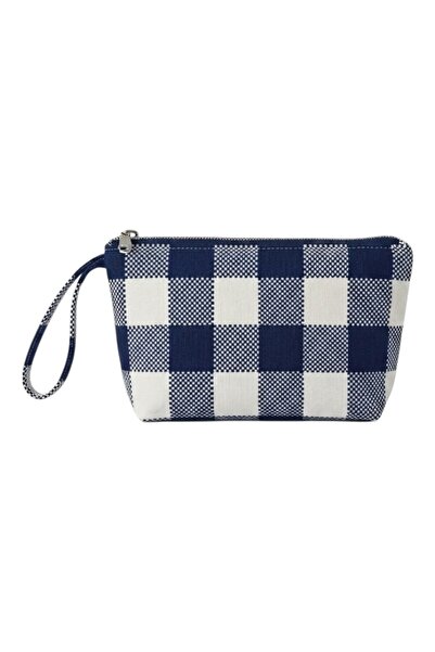 Luviza Ekose Kareli Keten Clutch Ve Portföy Çanta