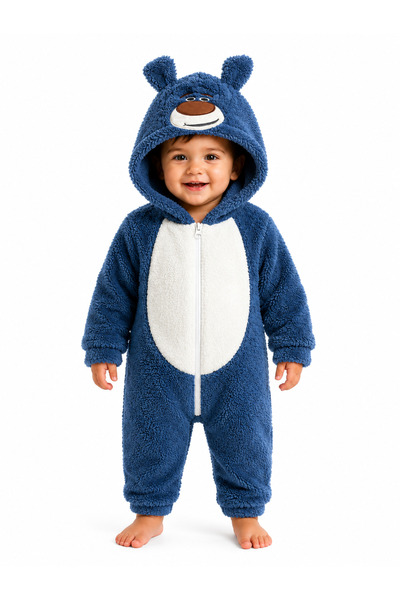 Chicsy Baby Girl Boy Baby Welsoft Plush Jumpsuit Hooded Zippered Winter Baby ...