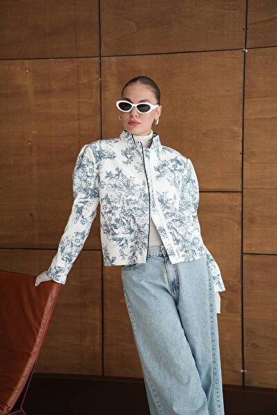 Julidress Μπουφάν Bomber με λεπτομέρεια κλειστού κουμπώματος και σχέδιο