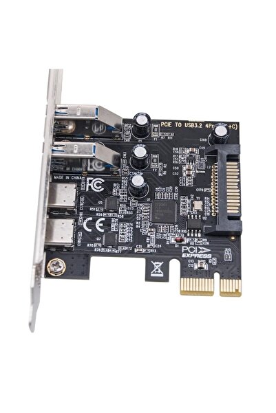 Alfais 6094 PCIe 2x USB 3.0 + 2x Type C Hub Genişletme Kartı PCI Express Adaptör Çoklayıcı Çoğaltıcı