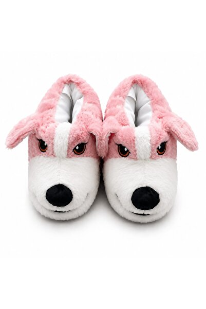 ZERDALİFE Dog Slippers Soft Winter House Slippers with Plush Animal Figures