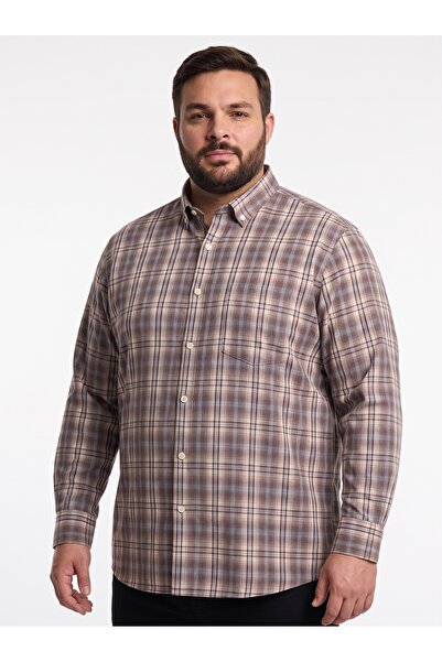 secret touch قميص رجالي كبير الحجم بأكمام طويلة وجيوب مربعة الشكل (2XL - 3XL ...