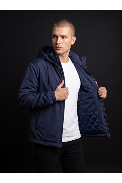 FLUEND MODA Jachetă matlasată pentru bărbați, impermeabilă și rezistentă la vânt