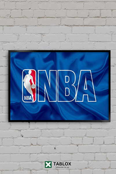 TABLOX Διακοσμητικός πίνακας MDF με λογότυπο NBA, Αμερικανική σημαία και μπλε...