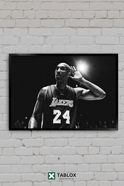 TABLOX Κόμπι Μπράιαντ Λέικερς 24 Μπάσκετ NBA Διακοσμητικός πίνακας MDF με μαύ...