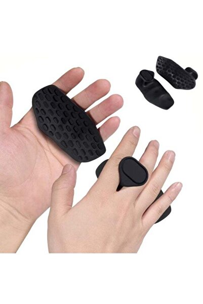 Generic Anti-Slip Workout Palm Grips with Finger Loop, Black