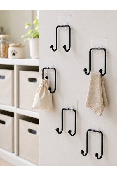OEM 5-Piece Wall-Mounted Adhesive Hanger Practical Home and Living Space Hanger Set