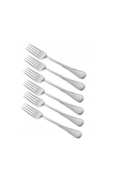 King Table fork set, stainless steel, 19.5 cm, silver, 6 pieces, Kinghoff