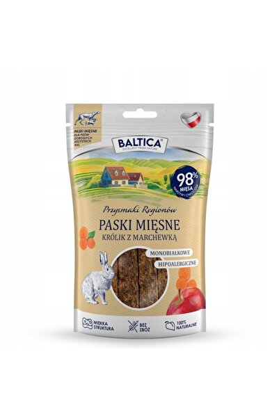 NO BRAND Recompensă pentru câini BALTICA Fâșii de carne de iepure cu morcov 90 g