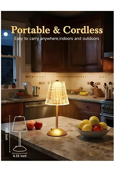 ETRONIK Cordless Crystal Table Lamp Touch Dimmable LED Battery Operated Portable Wireless Nightstand Light for Bedroom Living Room Bathroom Hotel Bar Reading and Restaurant