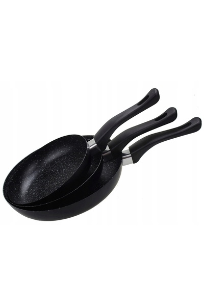 Elitehoff SET DE 3 TIGĂI DE OȚEL 20/24/26 cm CU ACOPERIRE DE PIATRĂ ȘI MÂNER ...
