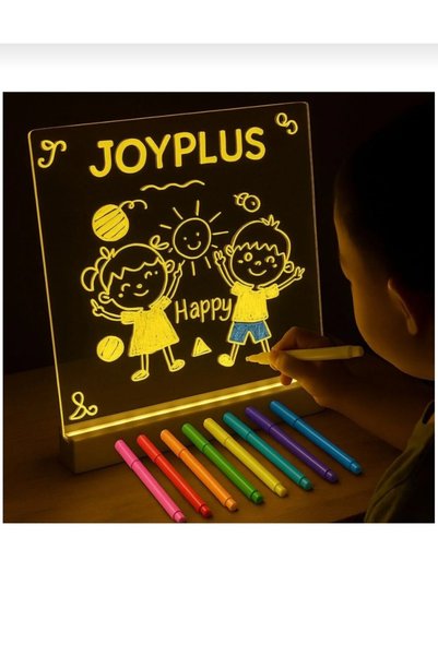 joyplus Işıklı Yazı Panosu 7 Renk Kalem Hediyeli 200x200 MM Geliştirici Eğiti...
