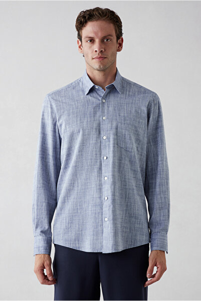 Kiğılı Long Sleeve Regular Fit Pocketed 100% Cotton Shirt