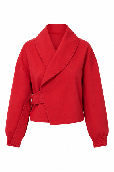 Özge Özgenç Beli and Kolu Elasticated Sleeve Crop Jacket