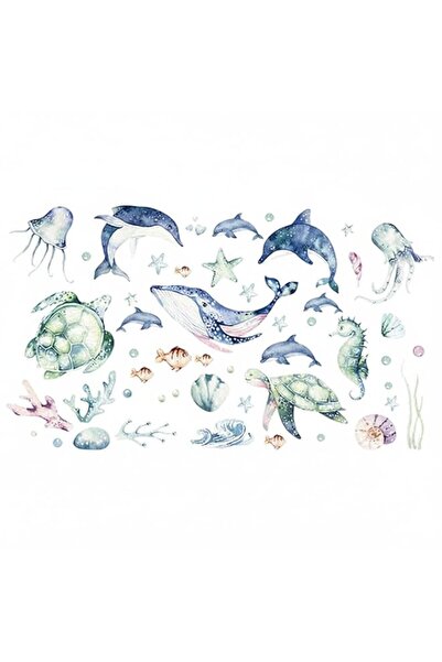 Generic Brand Sulfar 116 Pcs Ocean Wall Decals | Under the Sea Fish Nursery S...