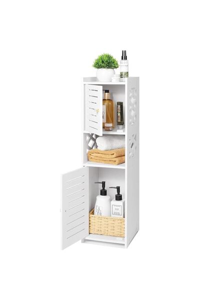 Generic Corner Bathroom Storage Cabinet, 3 Tier Narrow Bathroom Floor Cabinet...