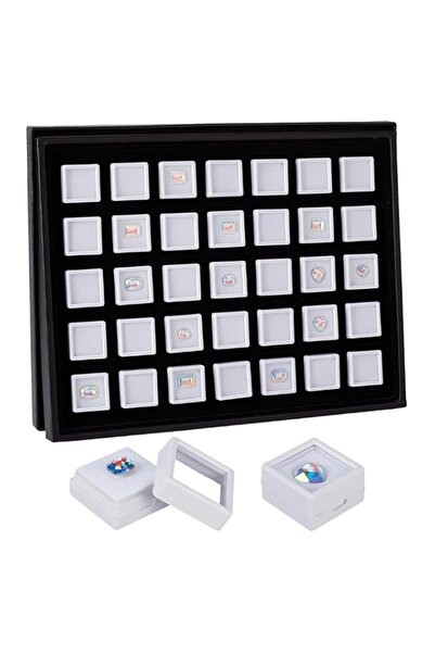 Generic Brand Gemstone Display Box, Acrylic Square Clear Containers with Lids...