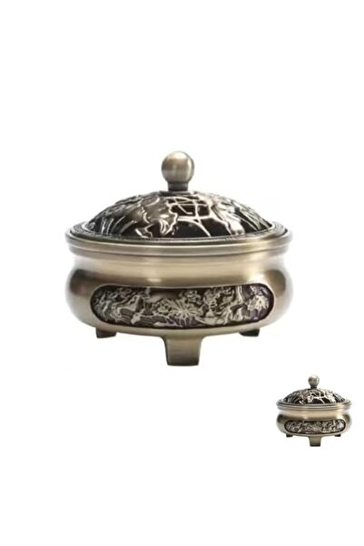 Generic Brand Traditional Incense Burner with Lid, Decorative Brass-Tone Cens...
