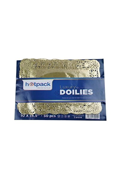 Generic Hotpack Gold Rectangular Doilies 35cm x 37cm, 50 Pieces