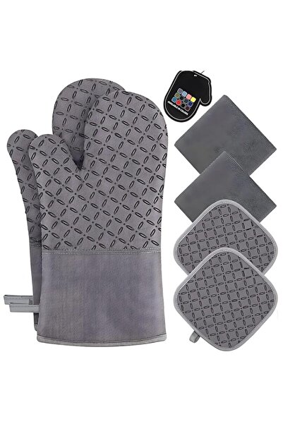 Generic Oven Mitts and Pot Holders 6pcs Set, Heat Resistant Kitchen Gloves, H...