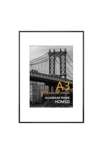 Generic Brand Homso A3 Poster Picture Frame, 11.7x16.5 Black Aluminum Photo F...