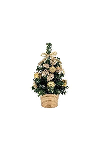 Generic Brand 20cm Gold Decorated Tabletop Christmas Tree – Pre-Lit or Orname...