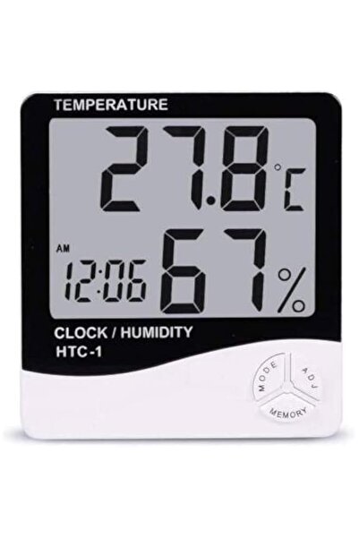 Generic Brand Abstract LCD Temperature Clock (White)(3.9Wx3.9Lx3.9H inches)