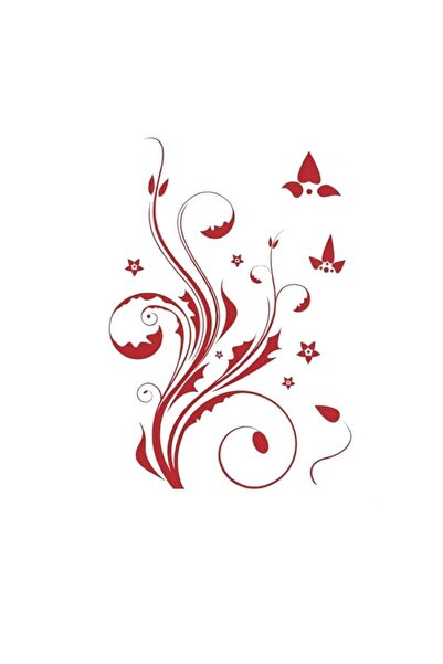 Generic Brand Red Floral Pattern Wall Decal - Medium - 50 x 70 cm - STA-150
