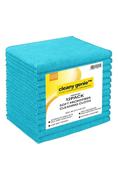 Generic Microfiber Cloth,microfiber cleaning cloth, Pack of 12 – 40x40 cm BLU...