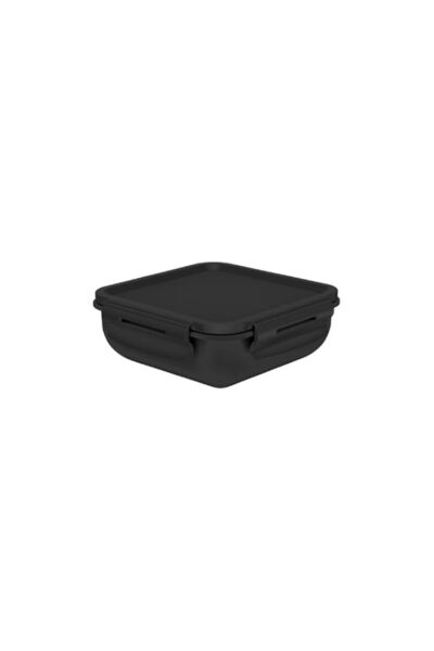 Generic OU Square Hermetic Bicolor Lunch Box, 300 ml Capacity, Black