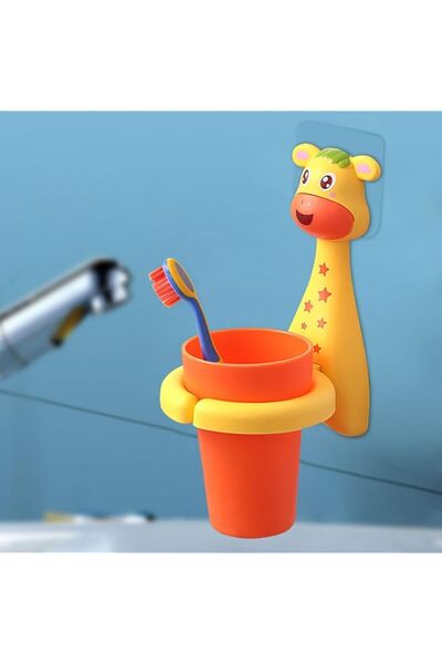 Generic Wall Mounted Toothbrush Holder for Kids Bathroom with Animal Design N...
