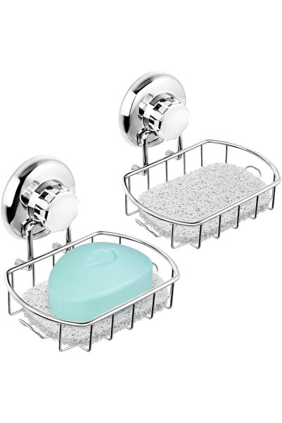 Generic 2-Pack Suction Cup Soap Dish for Shower, Stainless Steel, Rust Resist...