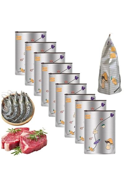 Generic 10 Pcs Reusable Aluminum Foil Bags, Stand Up Resealable Food Storage ...