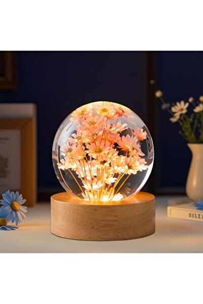 Generic Brand Daisy Flower Lamp Crystal Ball Night Light, 2.4 Inch Glass Ball...