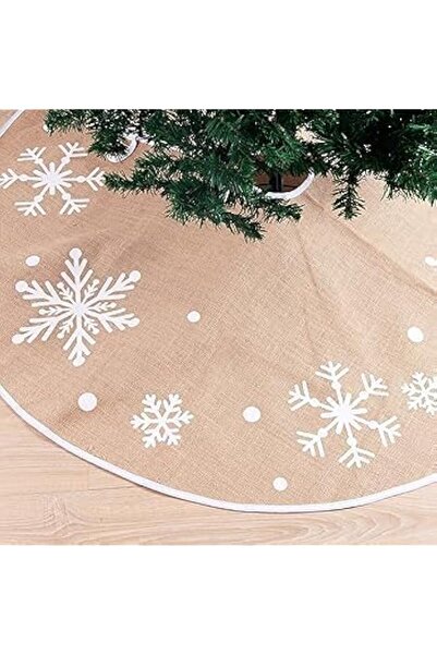 Generic Eco-Friendly Large Christmas Tree Skirt – 119 cm Jute Decoration with...