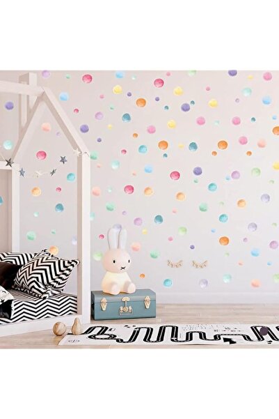 Generic Brand YelaJoy 8 Set Pastel Polka Dots Wall Stickers, Colorful Round W...