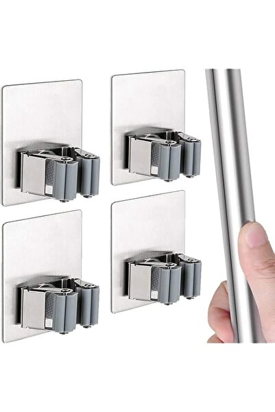 Generic Sulfar Broom & Mop Holder Set | Self-Adhesive Wall Mount Grippers | N...