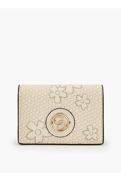 Celeste Monogram Print Wallet with Button Closure
