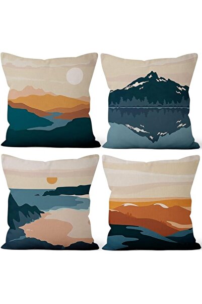Generic Boho Throw Pillow Covers, Mountain Throw Pillows Covers, Mid Century ...