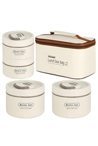 Generic Insulated Lunch Box Bag with Bento Box Set | 4-Layer Thick Thermal Lu...