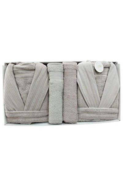 Pupilla Family Bathrobe Set Cotton Athena Rose Dried - Stone