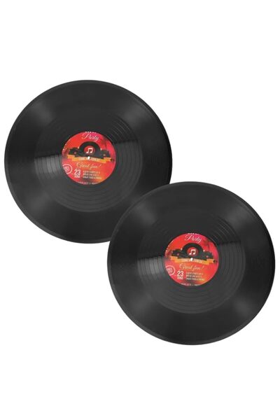 Generic Luxshiny Vintage Vinyl Records Wall Ornaments 2Pcs Retro Style Decora...