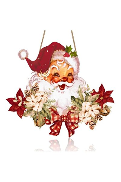 Generic Brand Christmas Wooden Santa Claus Door Sign, Decorative Holiday Hang...