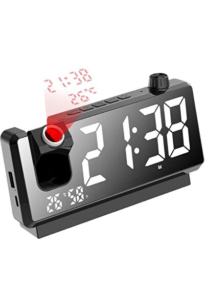 Generic Brand Tazweeq Projection Alarm Clocks Bedside, Digital Clock with 180...
