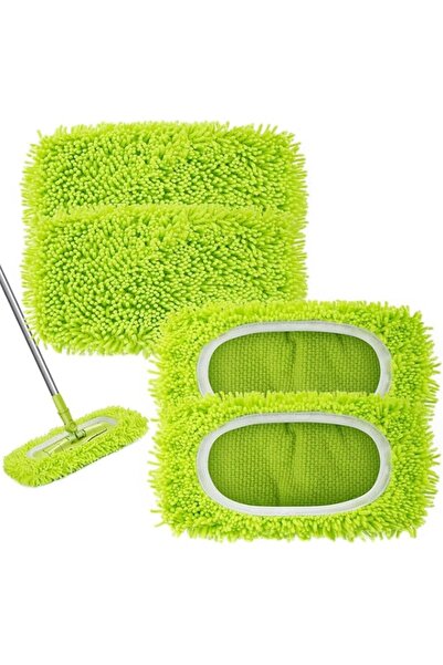 Generic 4-Pack Strong Elastic Microfiber Mop Pads Refills, Fits 10-12 inch Fl...