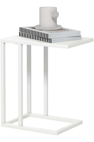 DubaiGallery Minimalist Side Table 40x30x60cm, Modern C-Shaped Sofa Table wit...