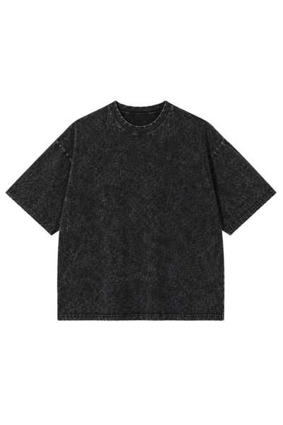barsdepo Oversize Washed Black T-Shirt – Japanese Samurai Printed Unisex Streetwear T-Shirt